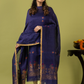 Handwoven Jamdani Linen Unstitched 2-piece Kurti | Indigo Blue