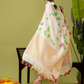 Handwoven Jamdani Linen Kurti | Cream White  and White  | All-over Buttas with Floral border