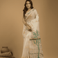 Hand Made Muslin Jamdani Saree With Linen White - 014