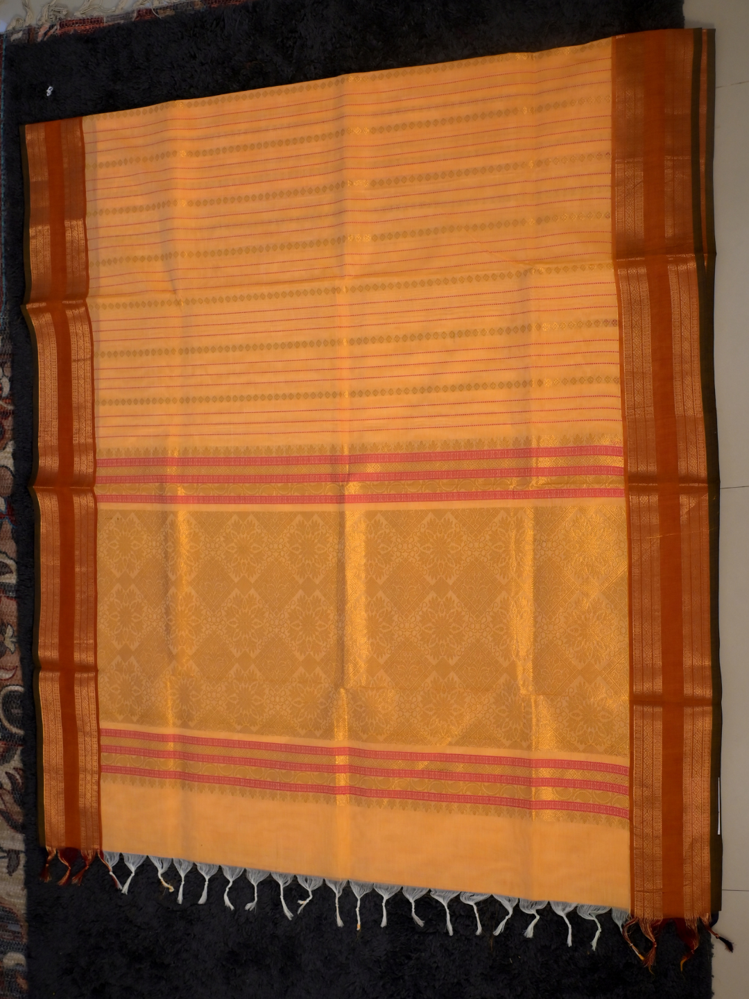 Kanchi Cotton|Yellow & Orange