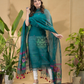 Teal Green Jamdani 2-Piece Set Kurti & Dupatta (UNSTITCHED) -714