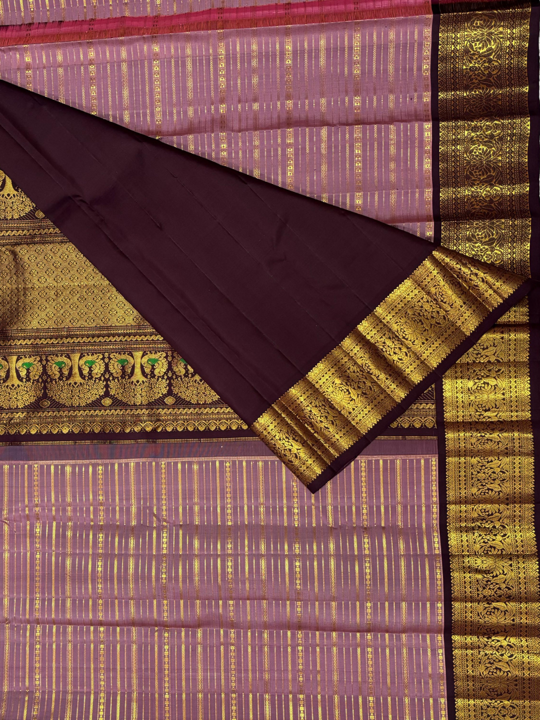 Handwoven Pure Gadwal Silk Saree  | Purple