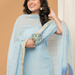 Sky Blue color Jamdani 2-Piece Set Kurti & Dupatta (UNSTITCHED) - 151