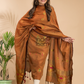 Bronze Brown Tissue Linen 2-Piece Set Kurti & Dupatta (UNSTITCHED) - 015
