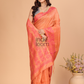 Tissue Silk Saree With Salmon Pink - 120