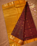 Pure Handloom Korvai Saree | Maroon Red