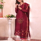 Ruby Red Cotton Linen 2-Piece Set Kurti & Dupatta (UNSTITCHED) - 302