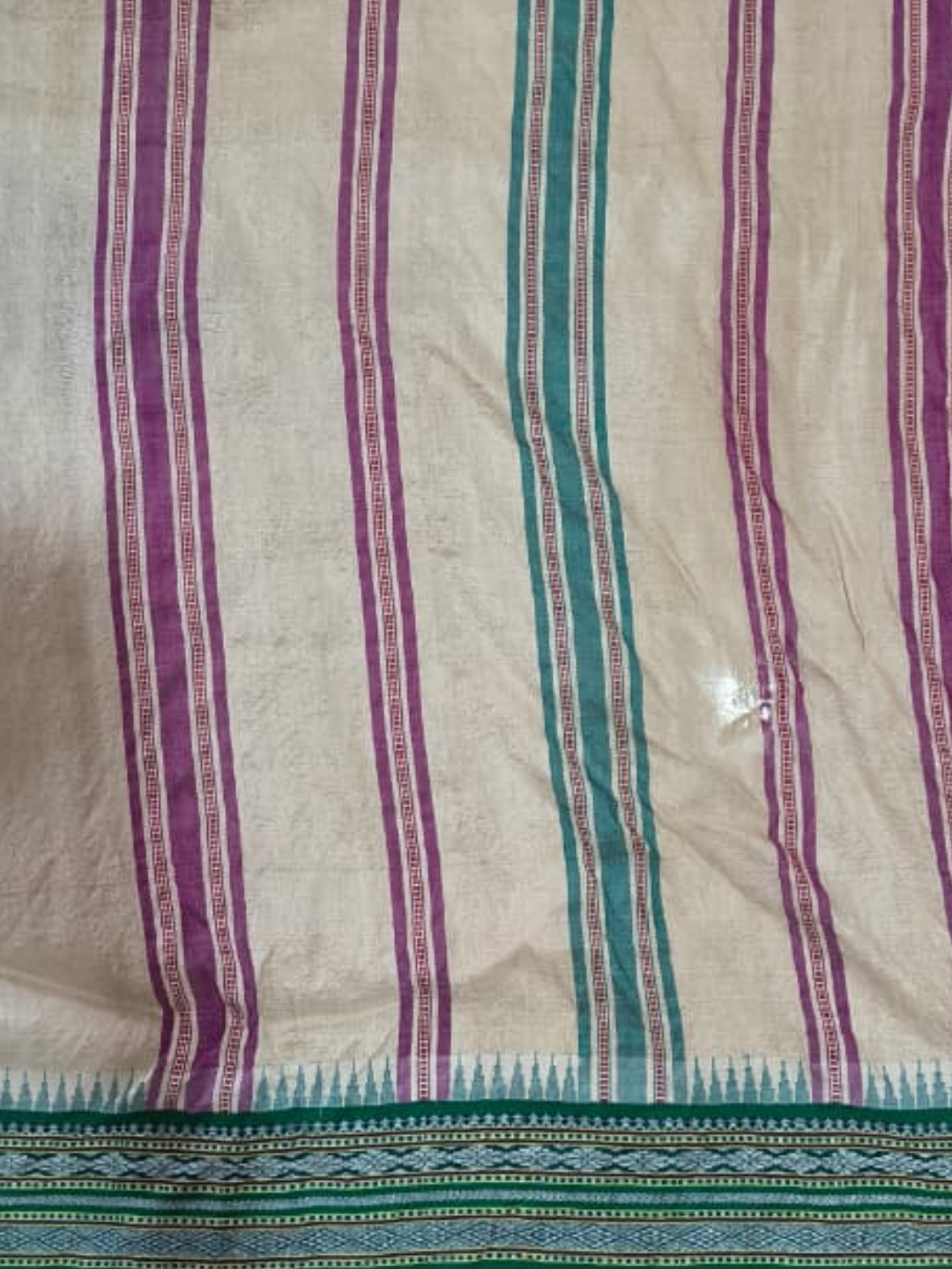 Handwoven Pure Vidarbha Tussar Silk Saree  |  Cream White