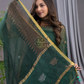 Pine Green Linen X Linen 2-Piece Set Kurti & Dupatta (UNSTITCHED) - 102