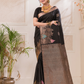 Krishna Megha - Deep black weave with mayura chakra