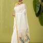 Handwoven Jamdani Muslin Saree | White | Plain Body with All-over Jamdani weaves