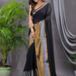 Tissue Silk Saree With Midnight Black - 008