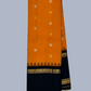 Fire Orange and Black Border Pure Handwoven Kanchi Silk Saree -205