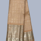 Pure Handwoven Gadwal Silk Saree Cream - 203