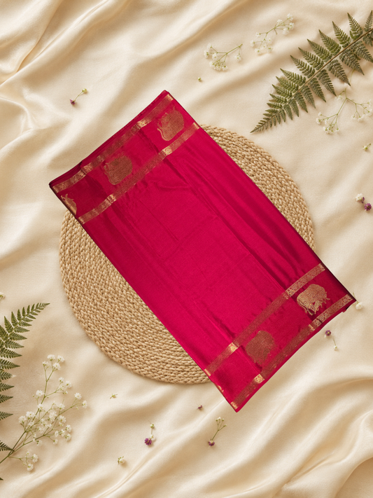 Classic Mysore Silk Saree  |  dark red