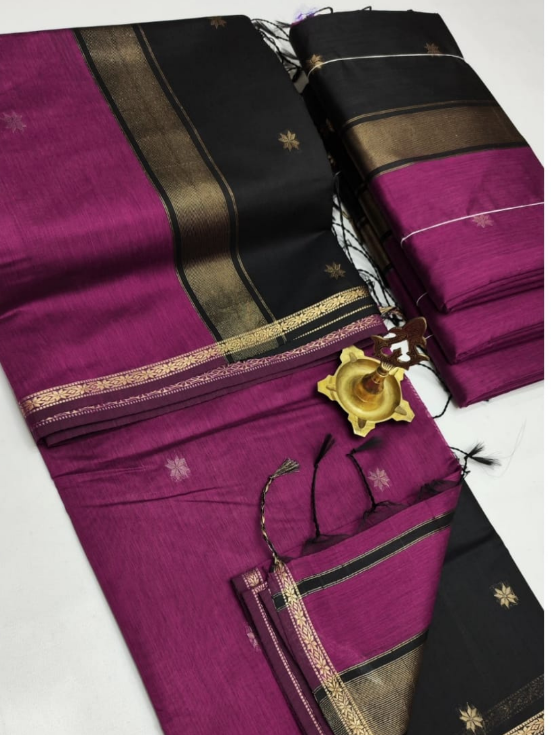Maheshwari Silk Cotton Saree – Festive Elegance | Magenta Pink