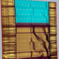 Handwoven Pure Gadwal Silk Saree  |  Peacock Teal