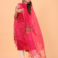Deep Pink Muslin Jamdani 2-Piece Set Kurti & Dupatta (UNSTITCHED) - 089