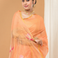 Tissue Muslin Jamdani Saree With Peach Orange And Golden Charm -011