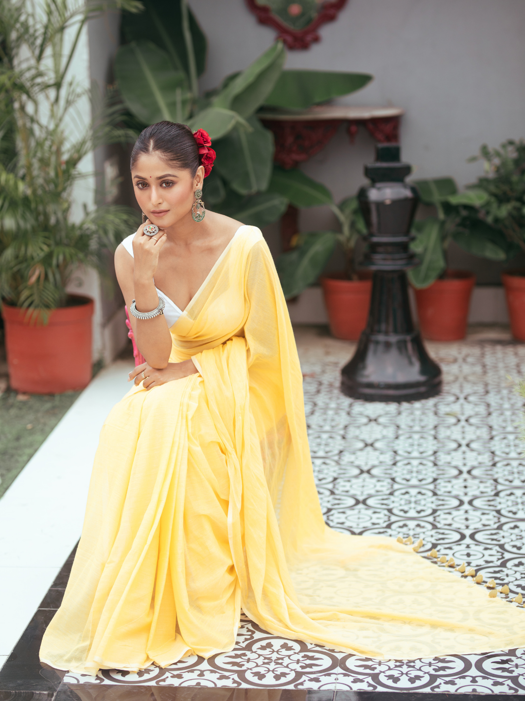 Lime Yellow-Handloom cotton-047