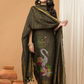 Linen Jamdani Unstitched 2-Piece Kurti  |  Parrot Green