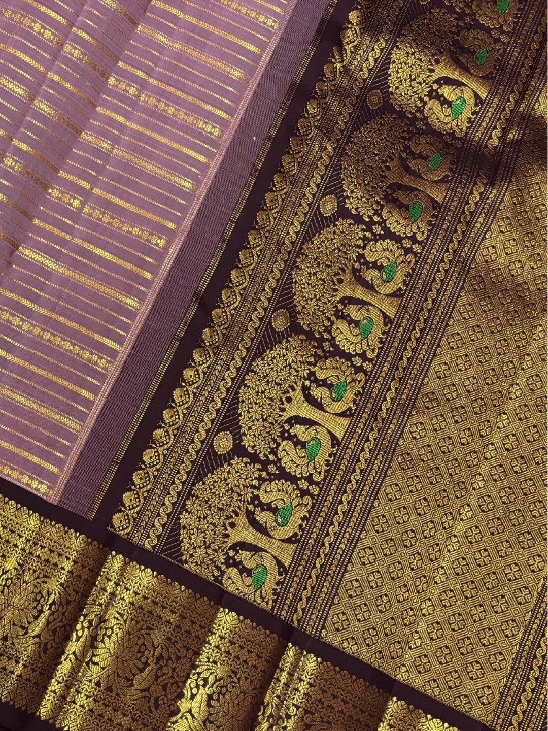 Handwoven Pure Gadwal Silk Saree  | Purple