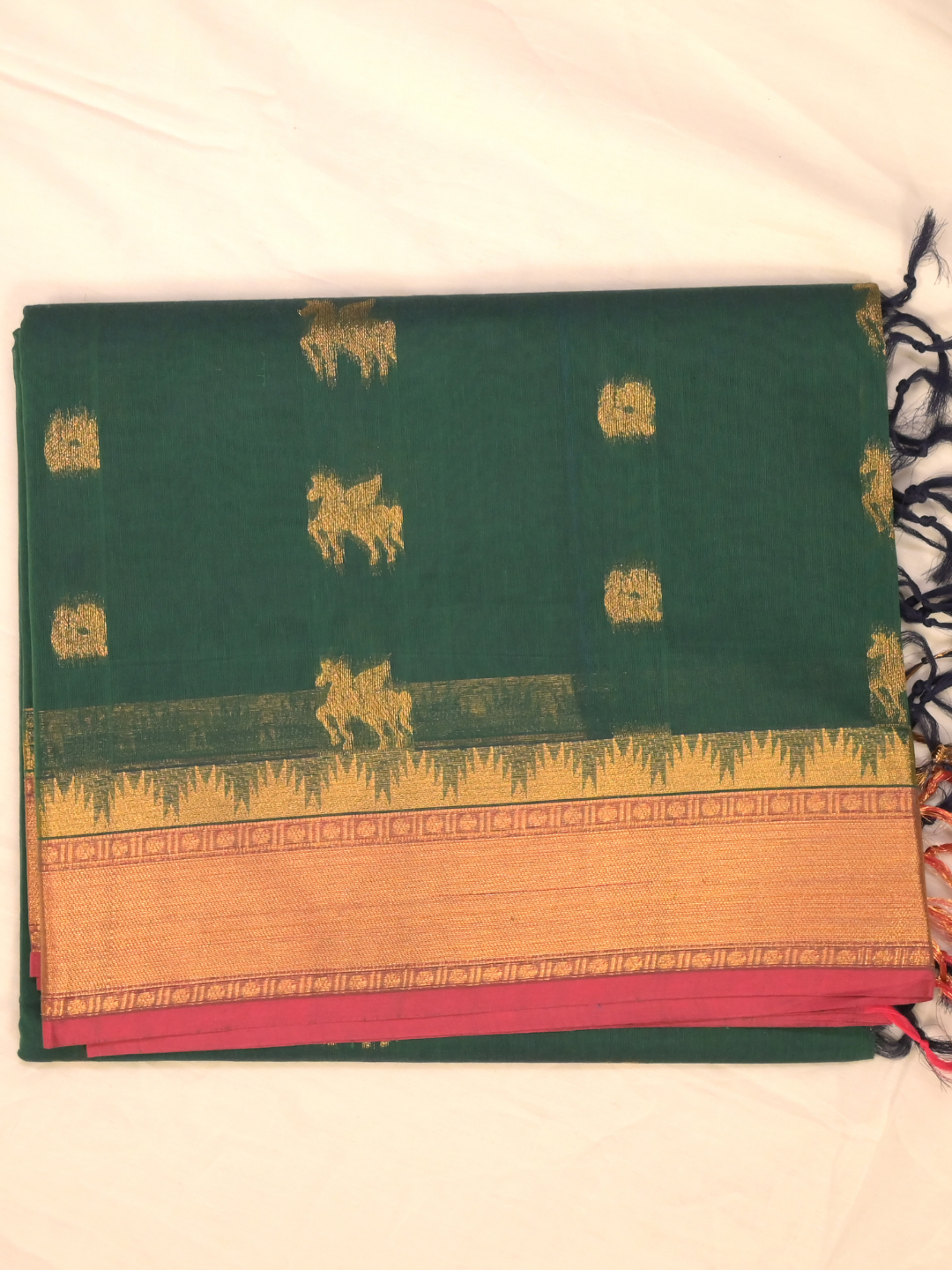 Kanchi Cotton|Green & Pink