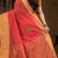 Imperial Red Cotton Silk Saree - 015