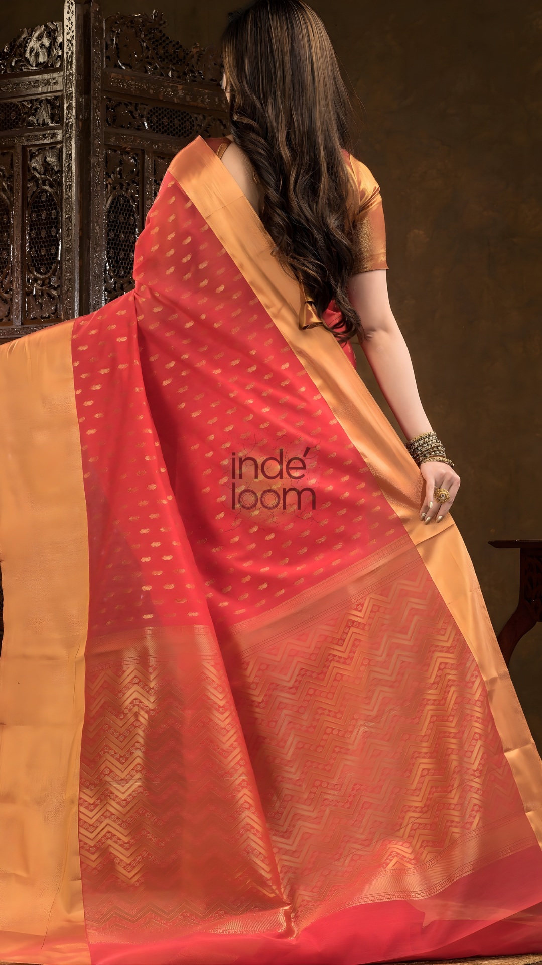 Imperial Red Cotton Silk Saree - 015