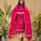 Deep Pink Jamdani 2-Piece Set Kurti & Dupatta (UNSTITCHED) -715