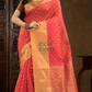 Imperial Red Cotton Silk Saree - 015