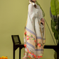Handwoven Jamdani Linen Kurti | Basil Green  and Green | All-over Buttas with Floral border