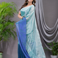 Tissue Silk Saree With Powder Blue - 018
