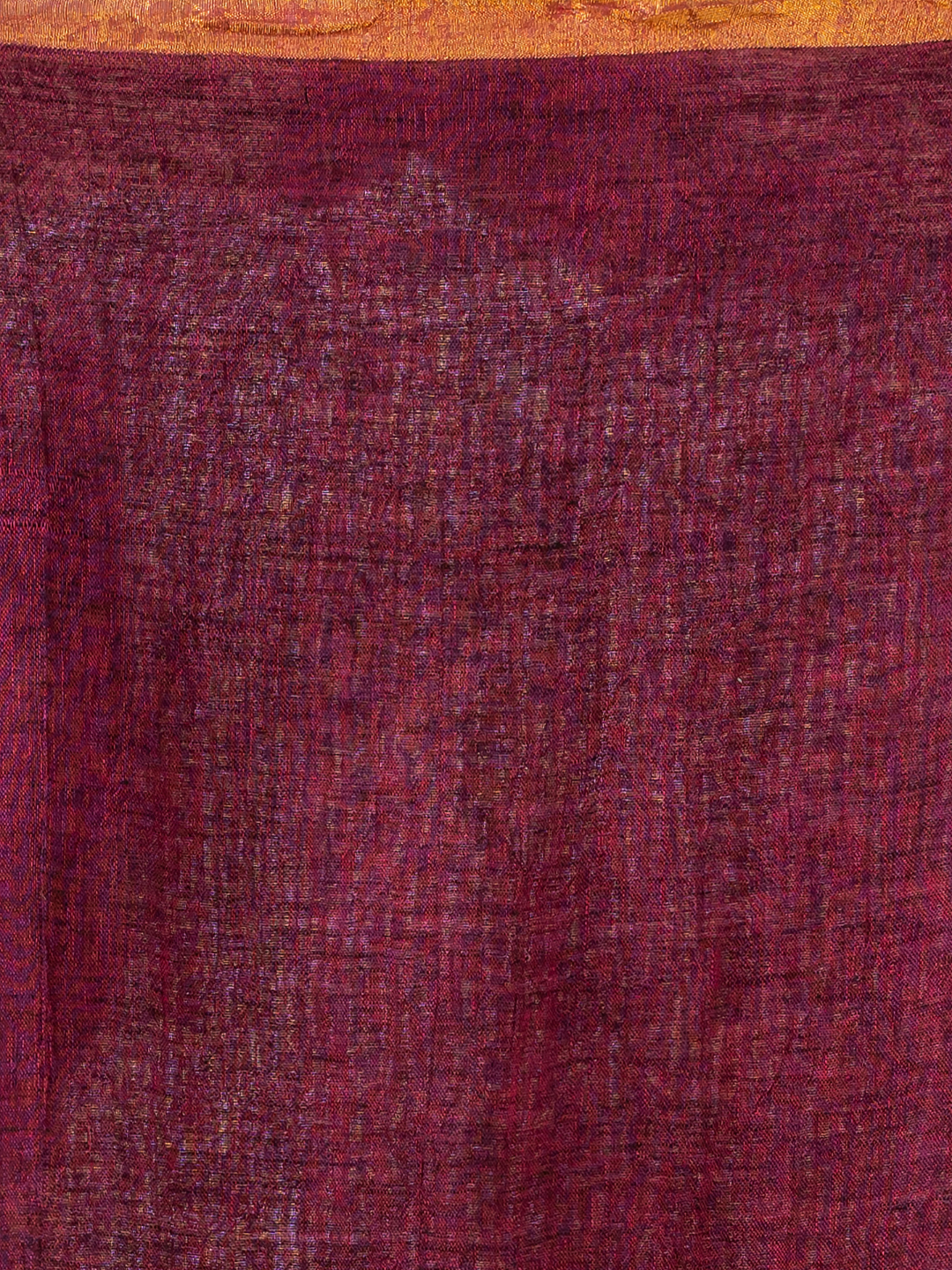Pure Handloom Silk Tissue Linen Saree | Deep Wine