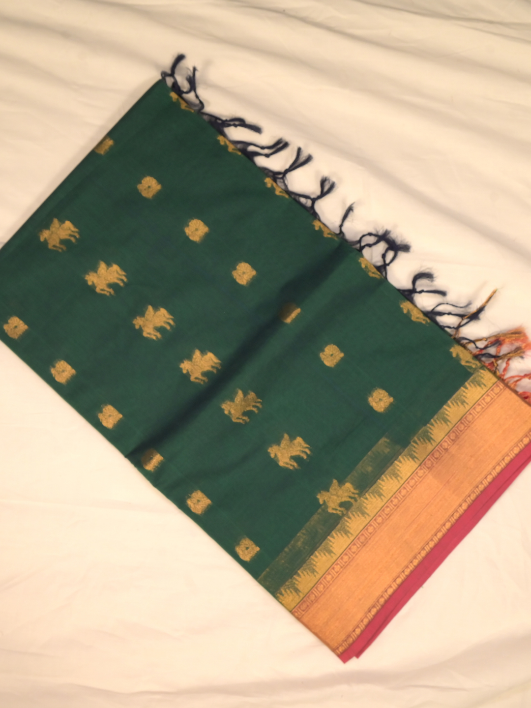 Kanchi Cotton|Green & Pink