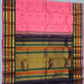 Handwoven Pure Gadwal Silk Saree  |  Blush Pink