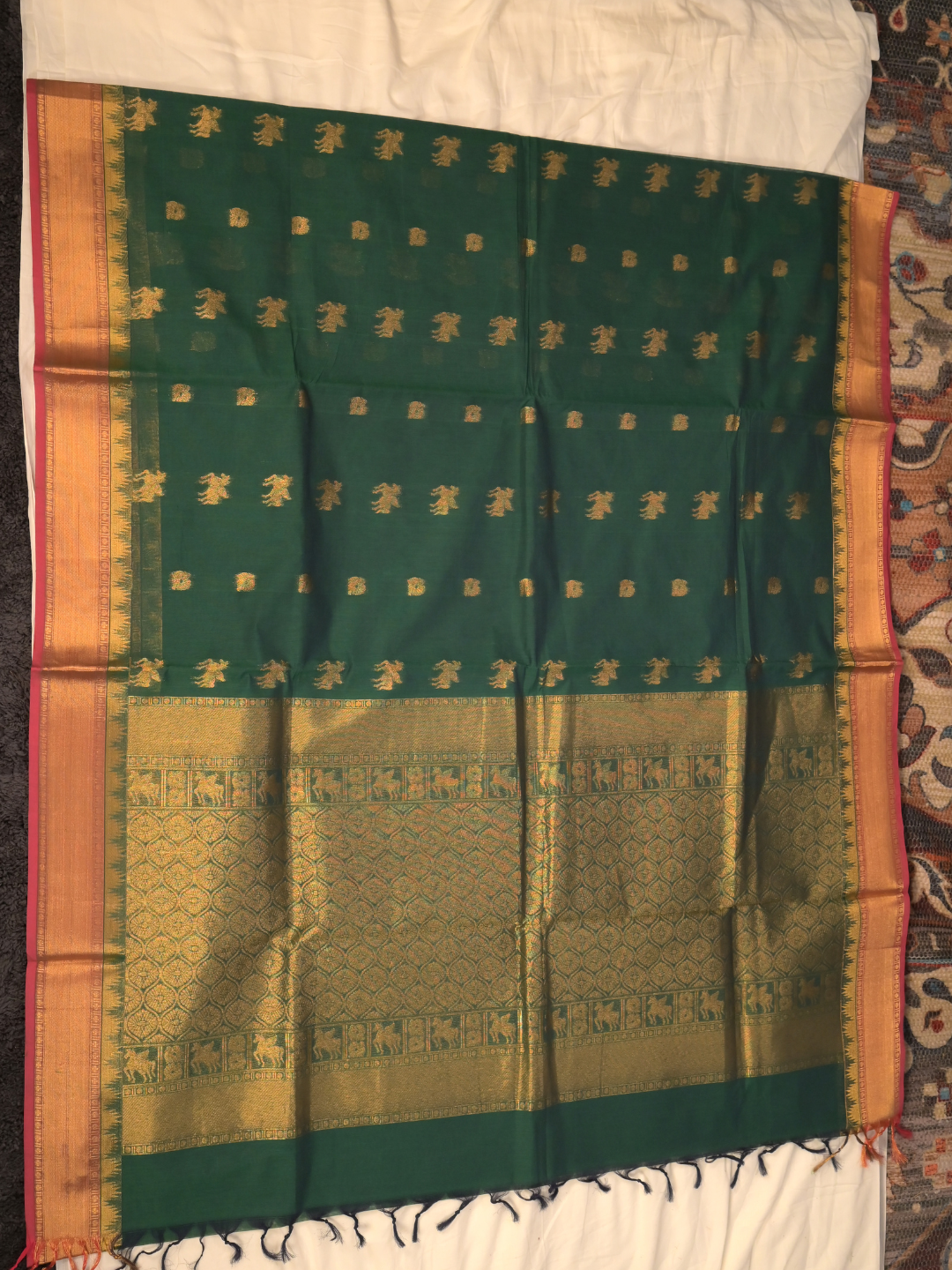 Kanchi Cotton|Green & Pink