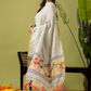 Handwoven Jamdani Linen Kurti | Basil Green  and Green | All-over Buttas with Floral border