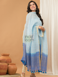 Sky Blue color Jamdani 2-Piece Set Kurti & Dupatta (UNSTITCHED) - 151