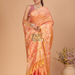 Tissue Silk Jamdani Saree With Neon Orange - 121