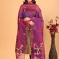 Pure Handloom Muslin Jamdani Dupatta With Voilet - 023