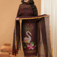 Linen Jamdani Unstitched 2-Piece Kurti  |  Wine Red