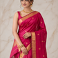 Maheshwari Silk Cotton Saree – Festive Elegance | Fuchsia Pink