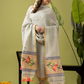 Handwoven Jamdani Linen Kurti | Basil Green  and Green | All-over Buttas with Floral border