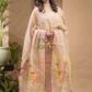 Cream Jamdani 2-Piece Set Kurti & Dupatta (UNSTITCHED) -684