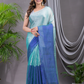 Tissue Silk Saree With Powder Blue - 018