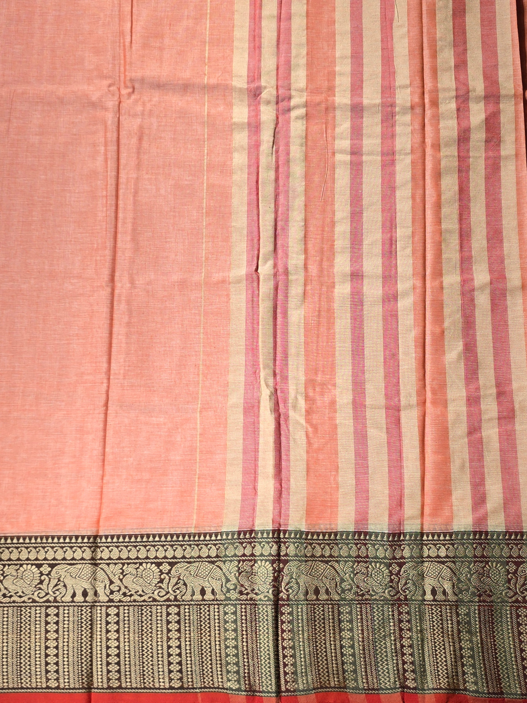 Narayanpet Cotton Saree - Peach