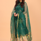Pine Green Silk Jamdani 2-Piece Set Kurti & Dupatta (UNSTITCHED) - 065