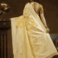 Light Yellow Cotton Silk Saree - 001 - indeloom