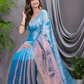 Tissue Silk Saree With Sky Blue - 019